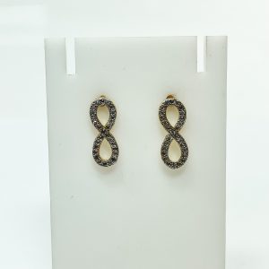 Brinco Infinito Zirconia Semijoia Dourada