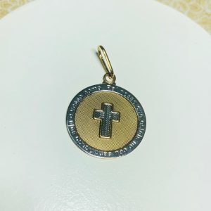 Pingente Medalha Cruz Semijoia