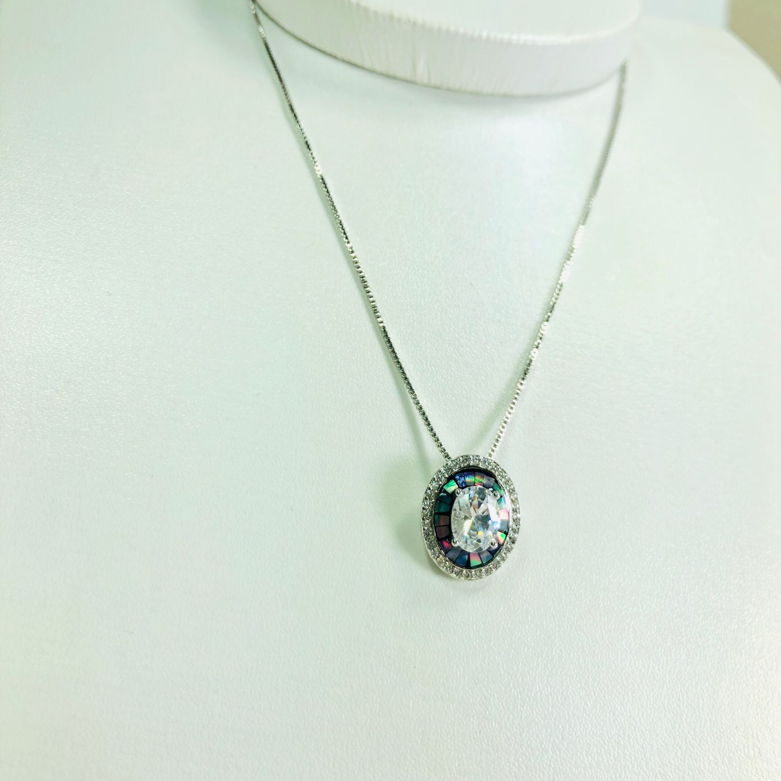 Conjunto Rodio Zirconias Brancas - Imagem 2