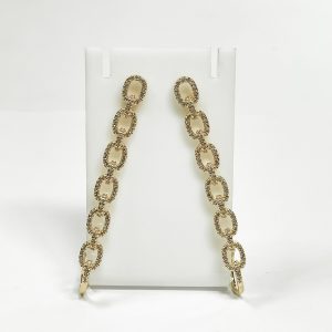 Brinco Ear Cuff Correntes Zirconias Semijoia